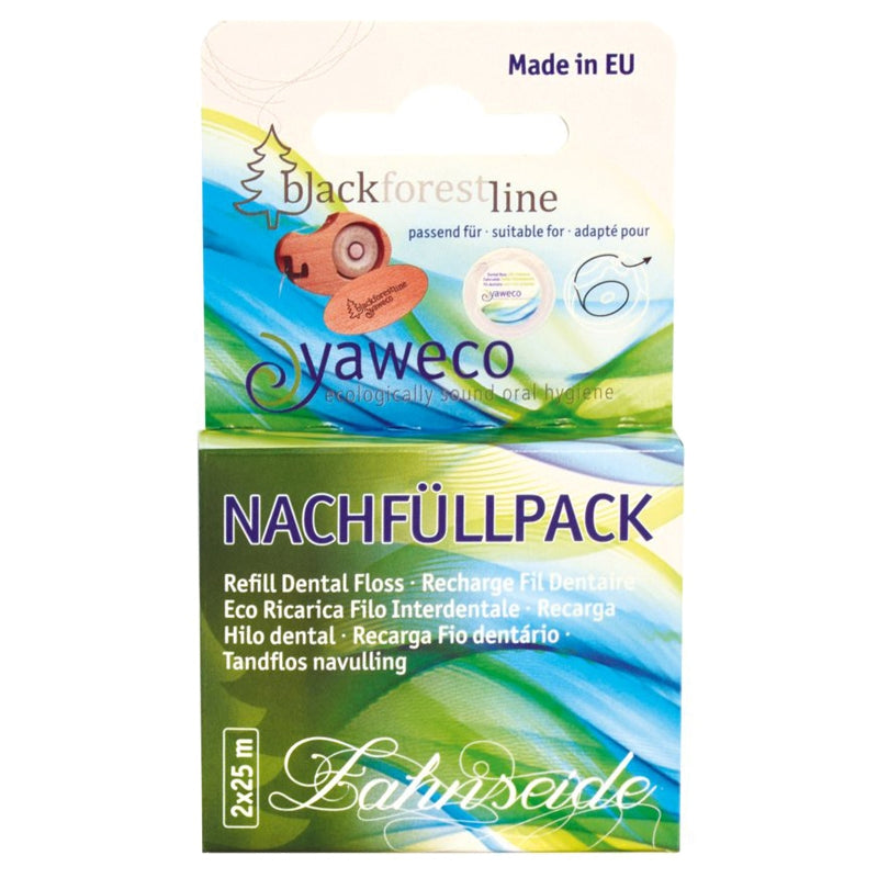 Kit de recharge de fil dentaire en soie & cire d'abeille 2x25m