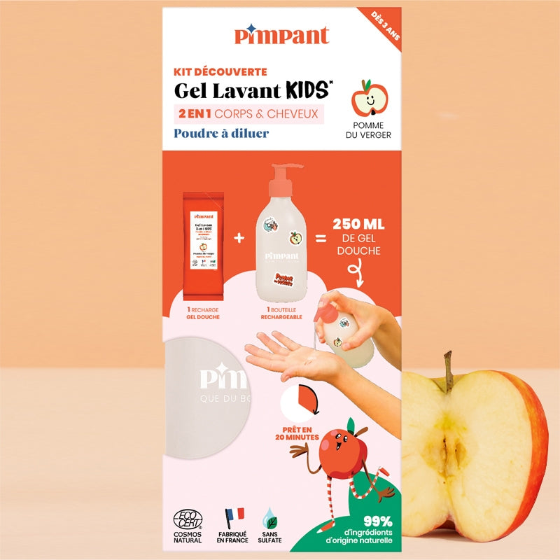 Kit découverte gel lavant 2 en 1 enfants pomme du verger