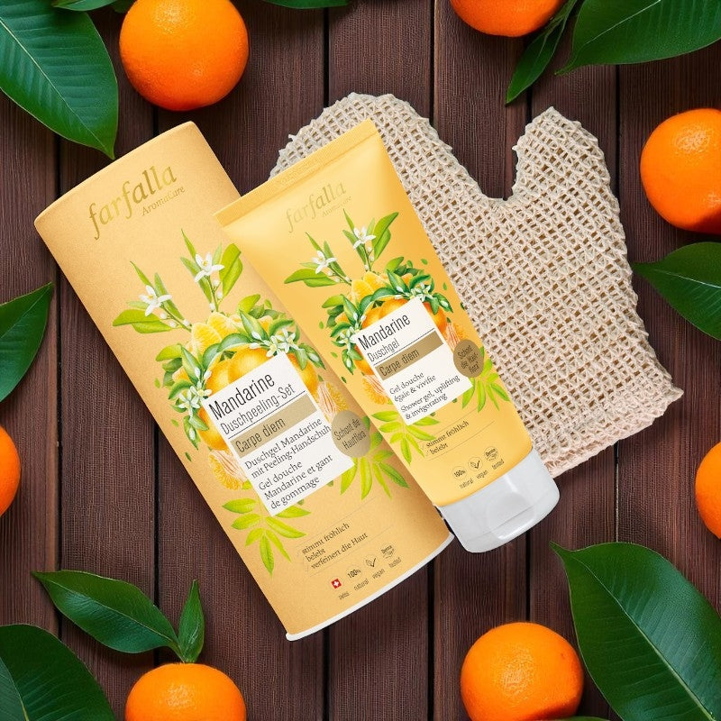 Farfalla - Kit gommage douche mandarine BIO
