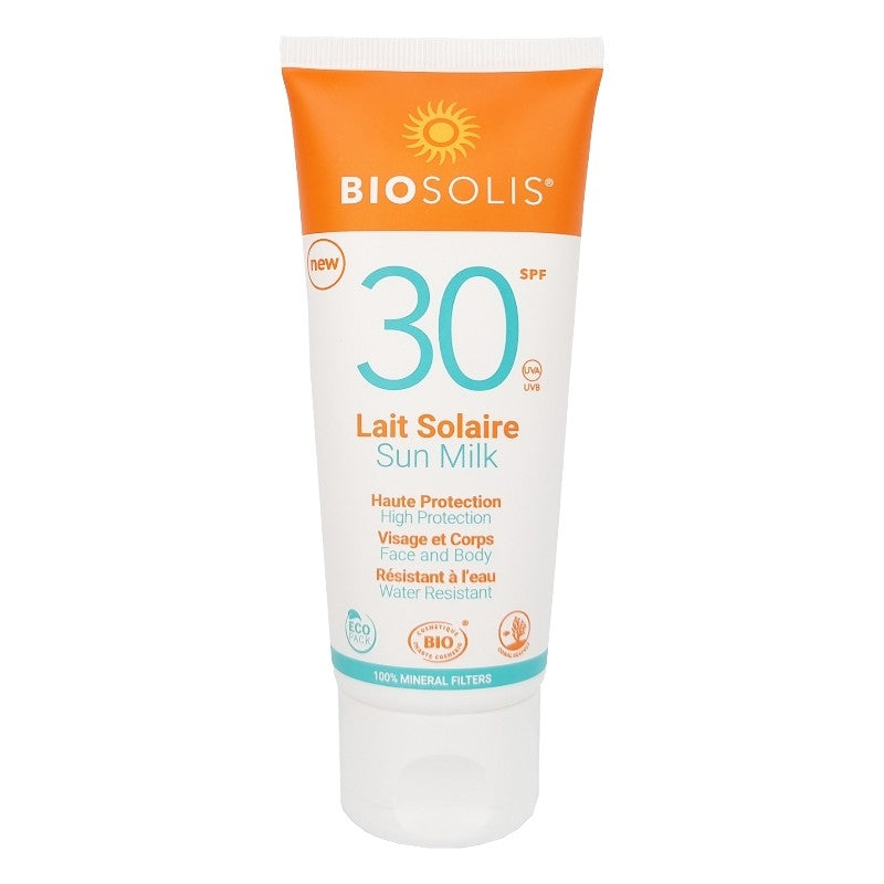 Biosolis - Lait solaire visage & corps BIO IP 30 aloe vera 100ml
