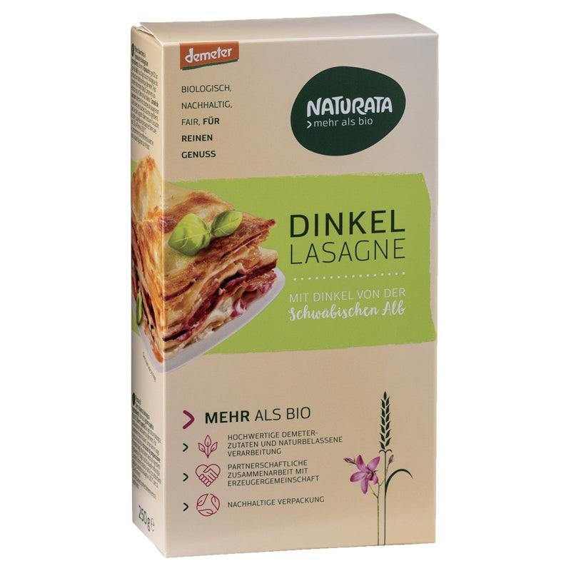 Bio-Lasagne aus weißem Dinkel - 250 g - Naturata