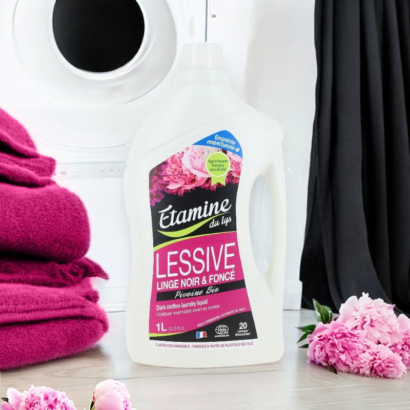 Etamine du Lys - Umweltfreundliches Flüssigwaschmittel für schwarze und dunkle Wäsche, Pfingstrosenduft 1l