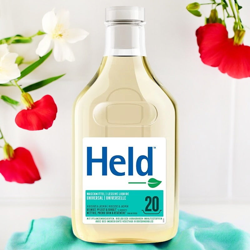Held - Umweltfreundliches Universal-Flüssigwaschmittel mit Hibiskus und Jasmin