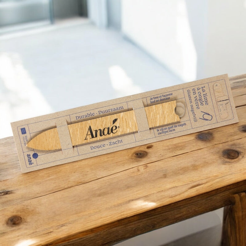 Anaé - Lime à ongles en verre grande avec étui en bois
