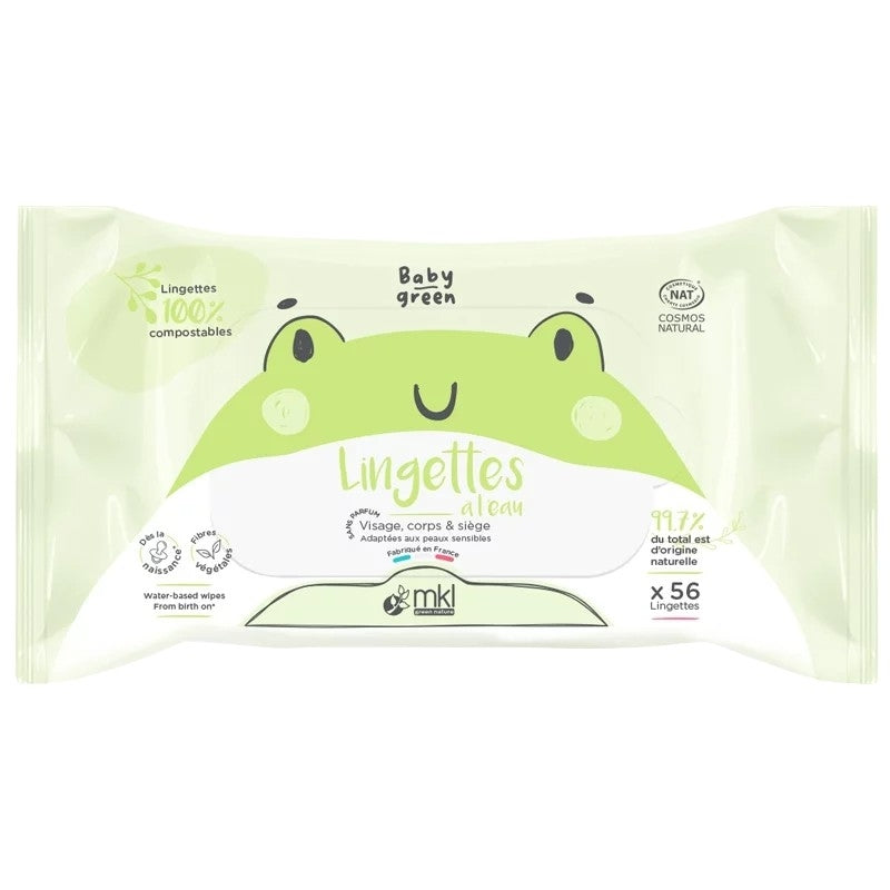 Lingettes bébé à l'eau 56 pièces