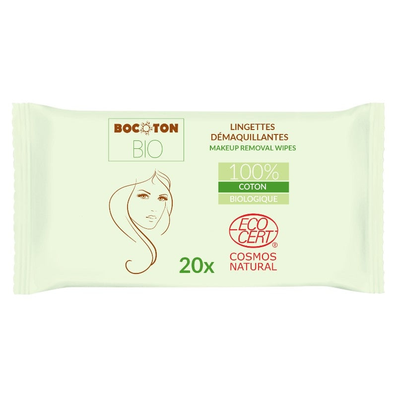 Bocoton - Bio-Aloe-Vera-Make-up-Entfernungstücher - 20 Stück