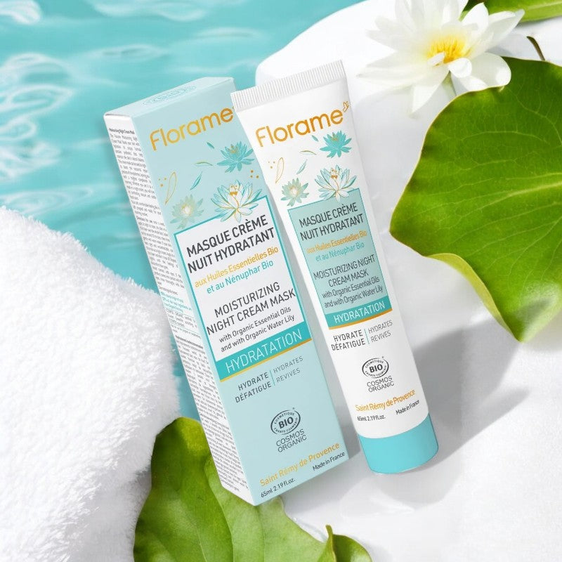 Florame - Feuchtigkeitsspendende Nachtcreme-Maske Seerose BIO 65ml