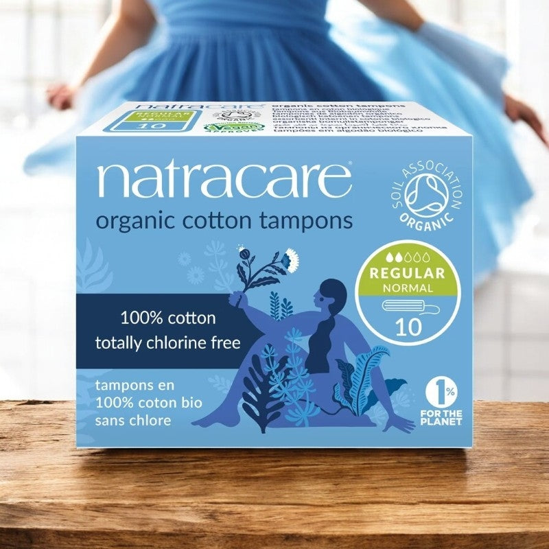 Mini Bio-Tampons ohne Applikator Regular leichte bis mittlere Blutung Natracare - 10 Stück