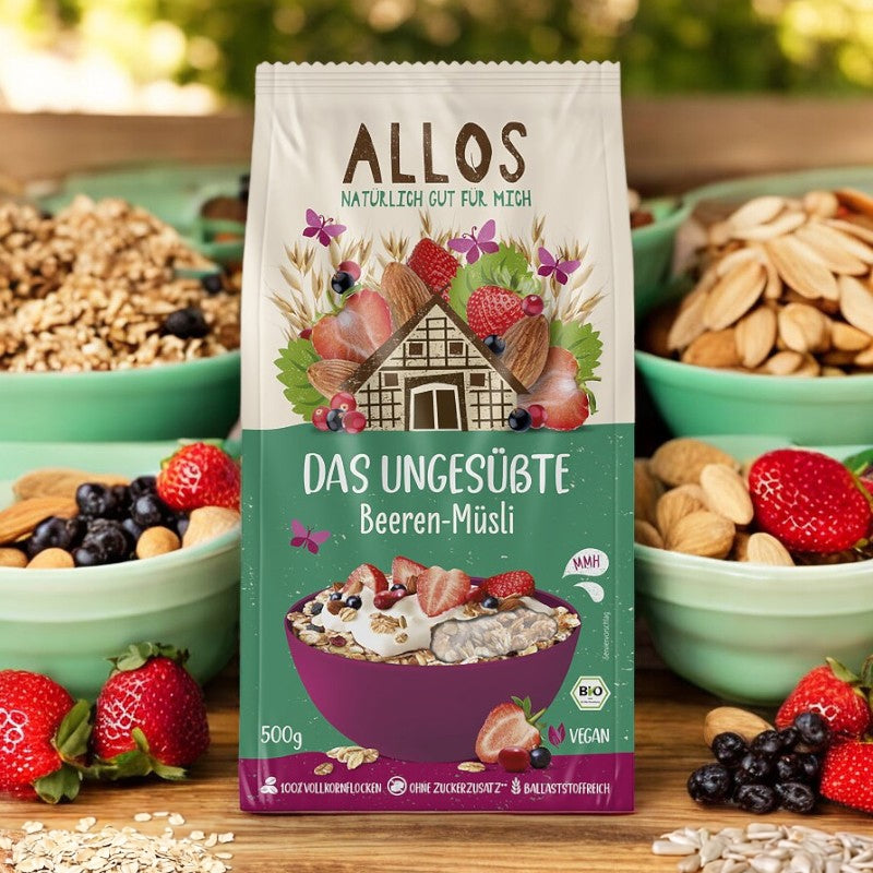 Allos - Müsli rote Früchte ohne Zuckerzusatz BIO 500g