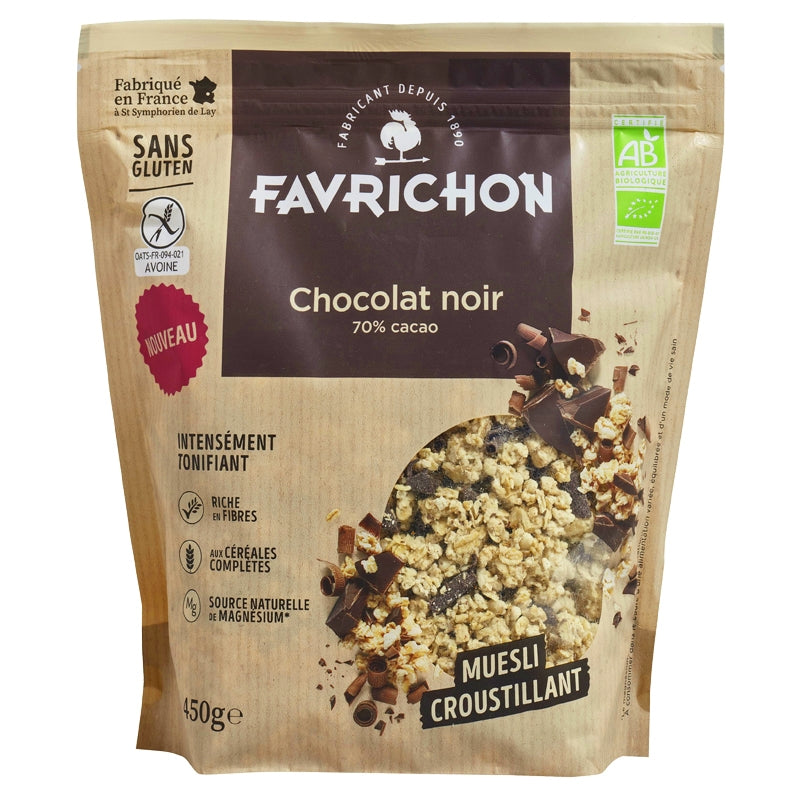 Favrichon - Müesli croustillant chocolat noir 70% cacao BIO 450g