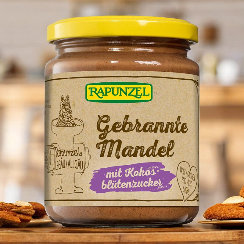 Bio-Zuckeraufstrich mit gerösteten Mandeln und Kokosblüten - 250 g - Rapunzel