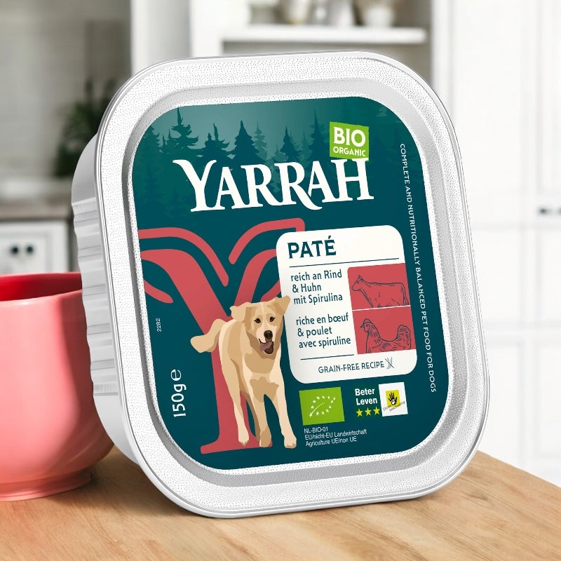 Pâté boeuf & poulet avec spiruline pour chien BIO