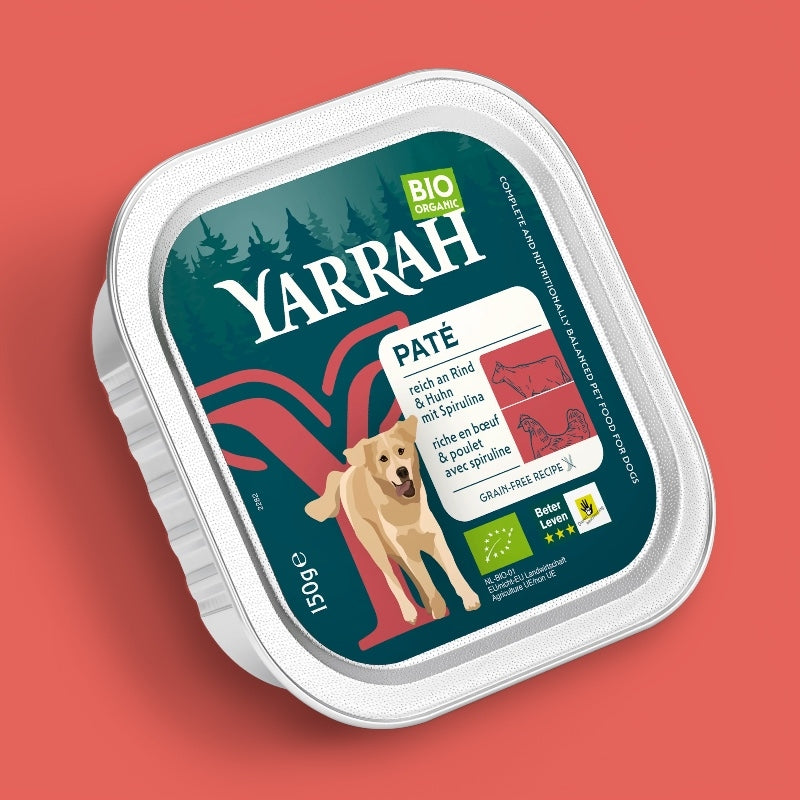 Pâté boeuf & poulet avec spiruline pour chien BIO