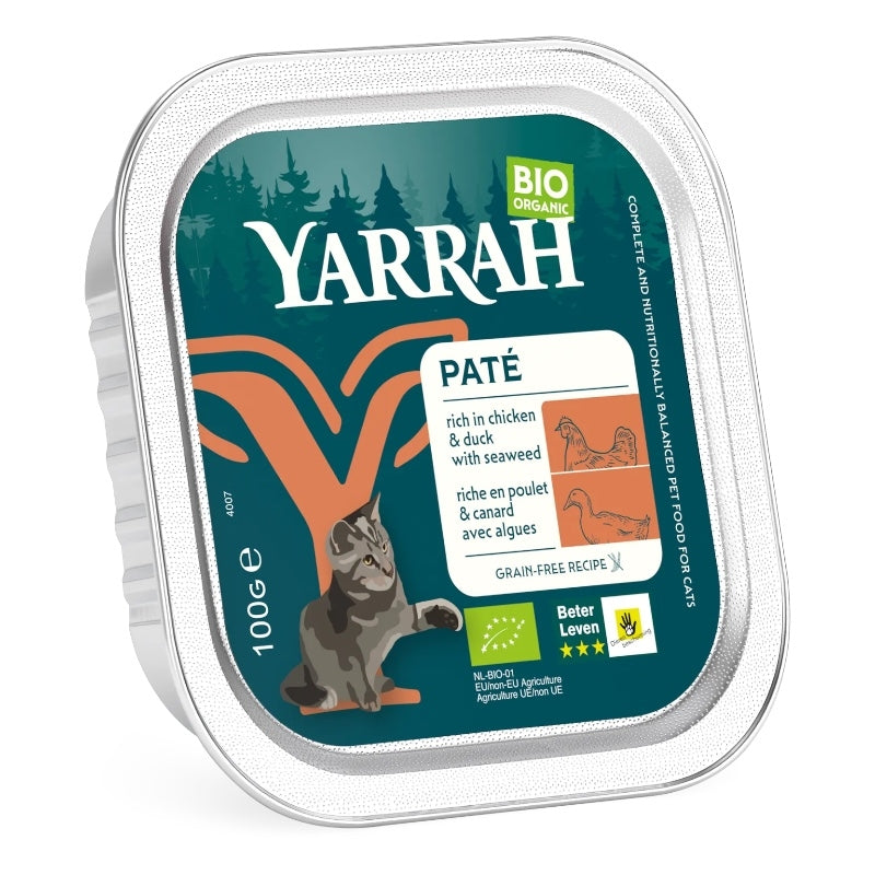 Pâté poulet & canard avec algues marines pour chat BIO