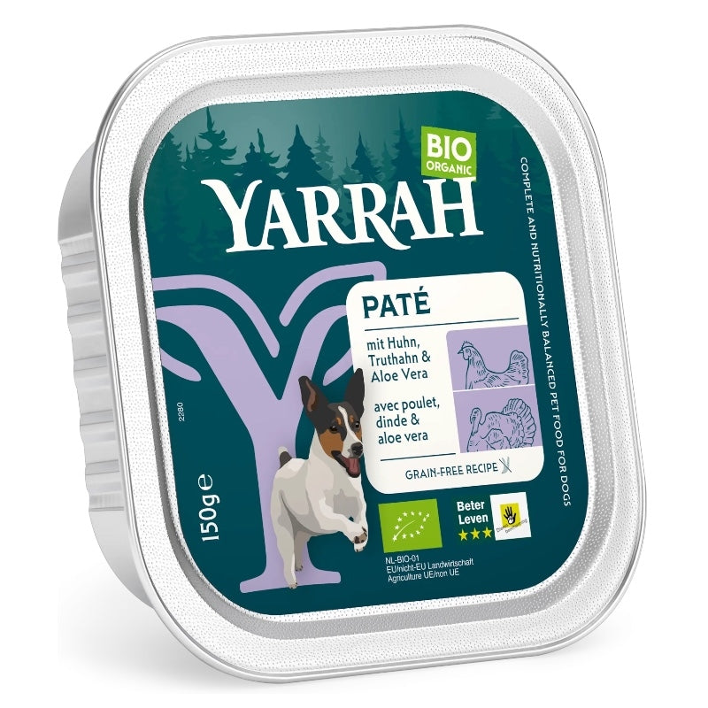 Pâté poulet & dinde avec aloe vera pour chien BIO