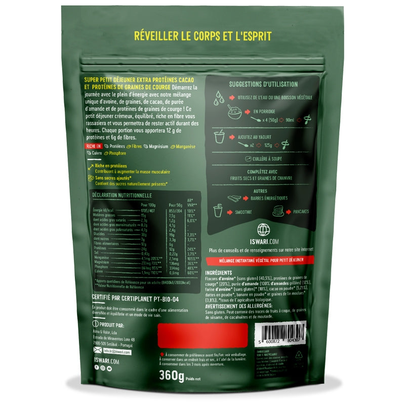 Iswari - Extra Protein Bio-Kakao-Frühstück - 360g 360g