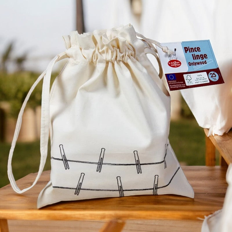 Pinces à linge Onlywood avec sac