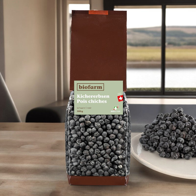 Biofarm - Pois chiches noirs suisses BIO 500g