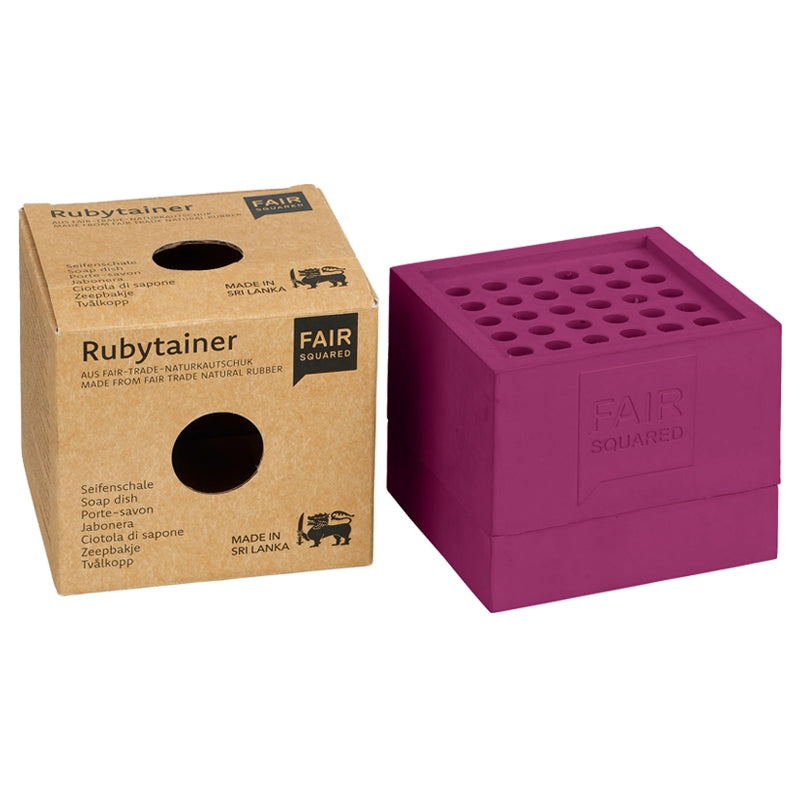 Fair Squared - Porte-savon en caoutchouc naturel violet 1 pièce