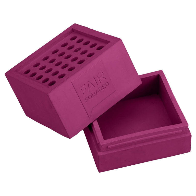 Fair Squared - Porte-savon en caoutchouc naturel violet 1 pièce