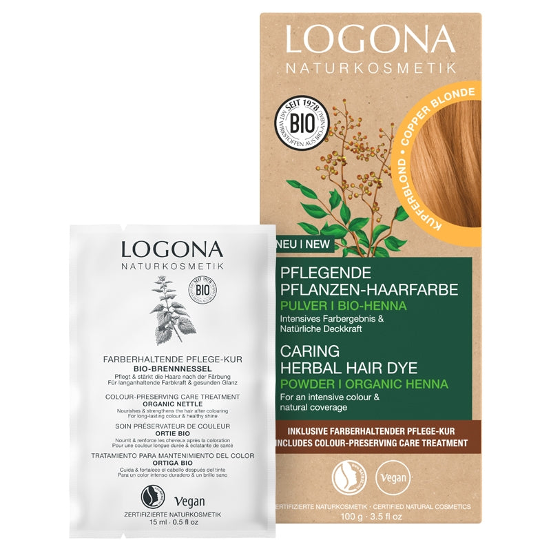 Poudre colorante végétale BIO blond cuivré Logona 100g