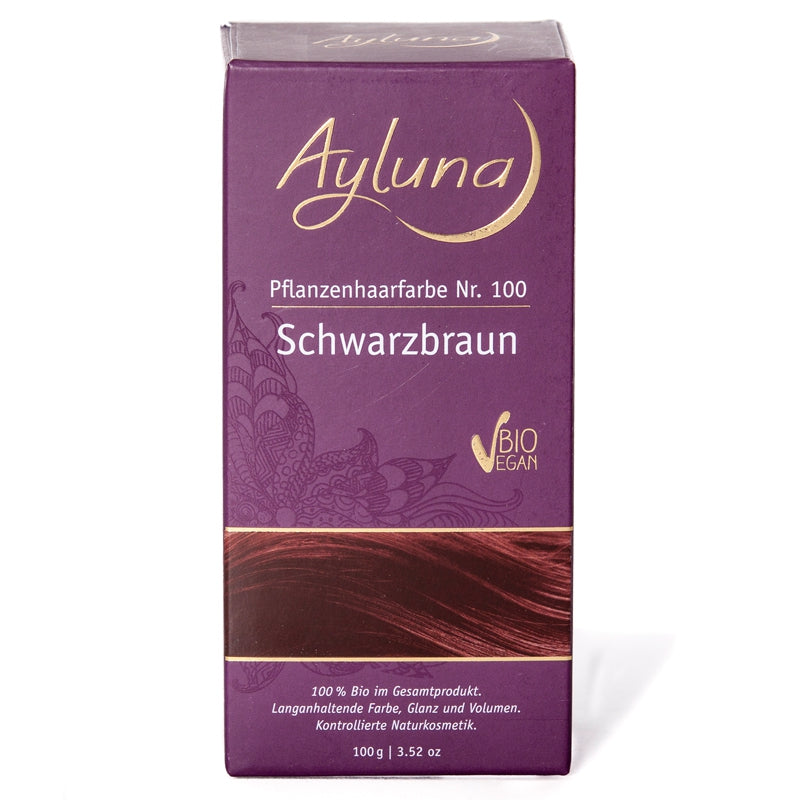 Ayluna - Poudre colorante végétale BIO N°100 brun foncé 100g
