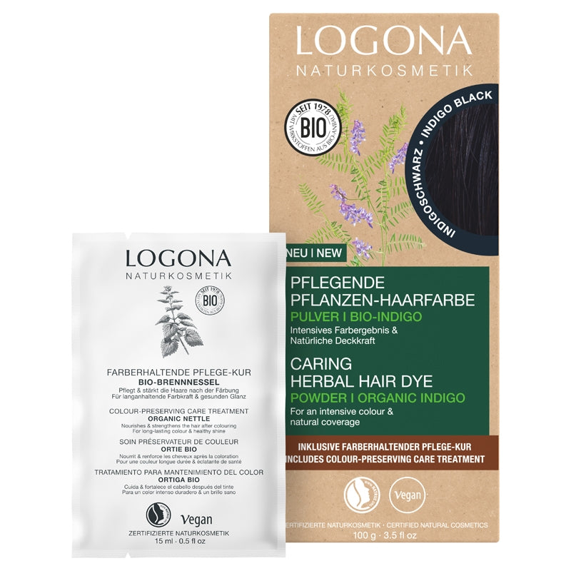 Poudre colorante végétale BIO noir indigo Logona 100g