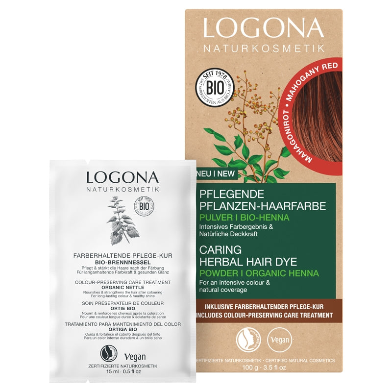 Poudre colorante végétale BIO rouge acajou Logona 100g