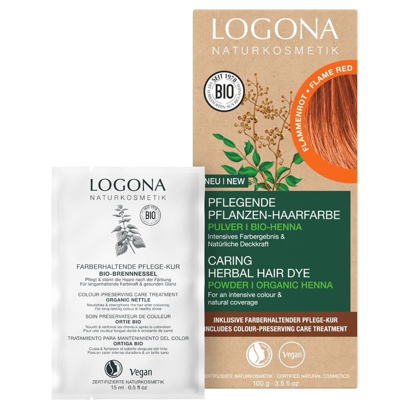 Pflanzenhaarfarbe Pulver Flammendrot BIO Logona 100g