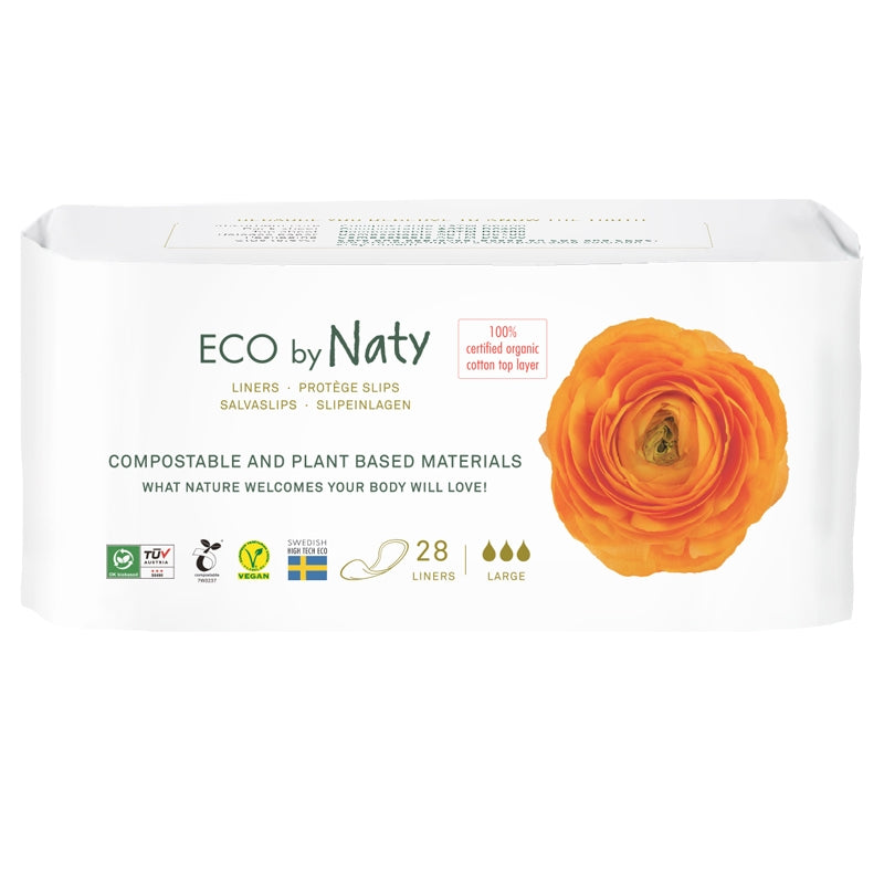 Protège-slips bio Naty Large - flux léger, sans plastique (28 pièces)