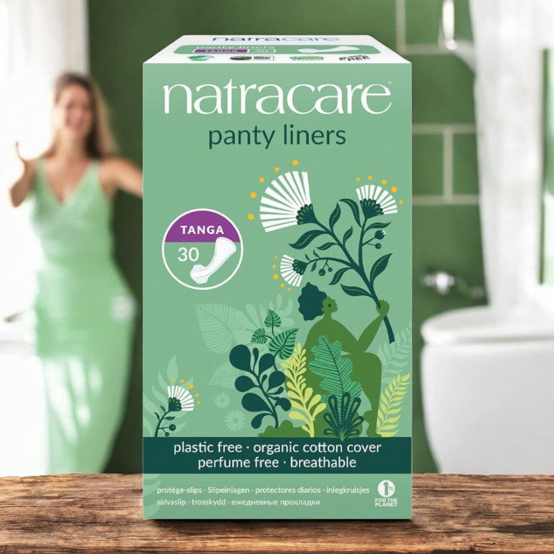 Bio-Slipeinlagen Tanga/String mit Flügeln Natracare - GOTS-Baumwolle (30 Stück)