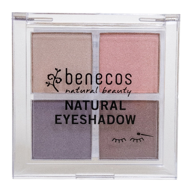 Benecos - Quatre ombres à paupières Brun, Taupe, Rose & Lila BIO 4,8g