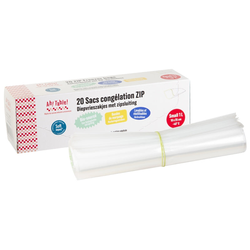 Ah Table ! - Sacs congélation zip écologiques Taille S 1 L (20 pièces)