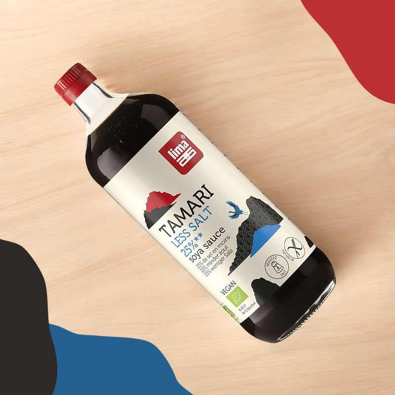 Bio-Sojasauce mit 25 % weniger Salz - Tamari - 1 l - Lima