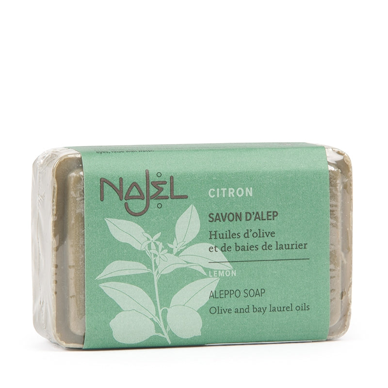 Savon d'Alep au citron - huiles d'olive et baies de laurier