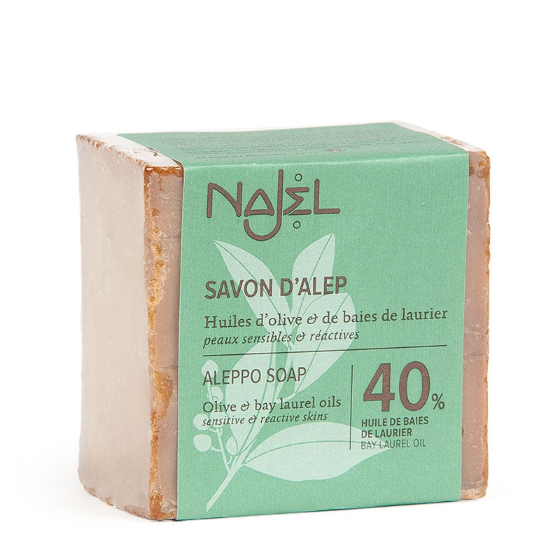 Savon d'Alep - huiles d'olive & 40% baies de laurier