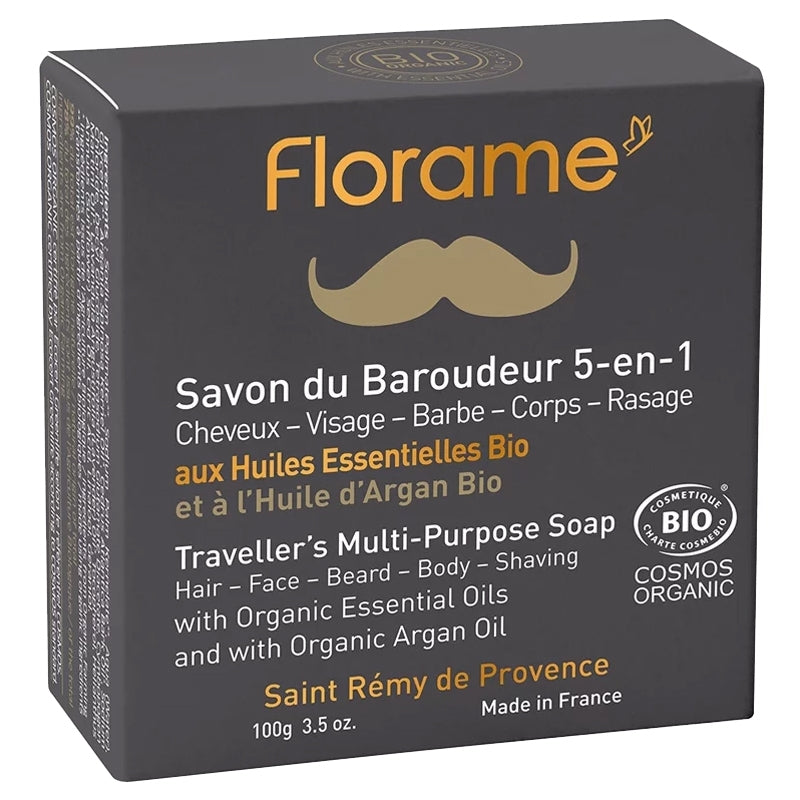Florame - Savon du baroudeur 5 en 1 homme BIO cèdre & argan 100g