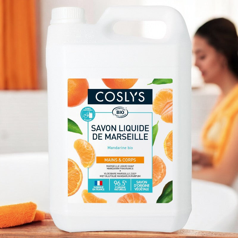 Coslys - Savon liquide de Marseille BIO olive & mandarine 5l