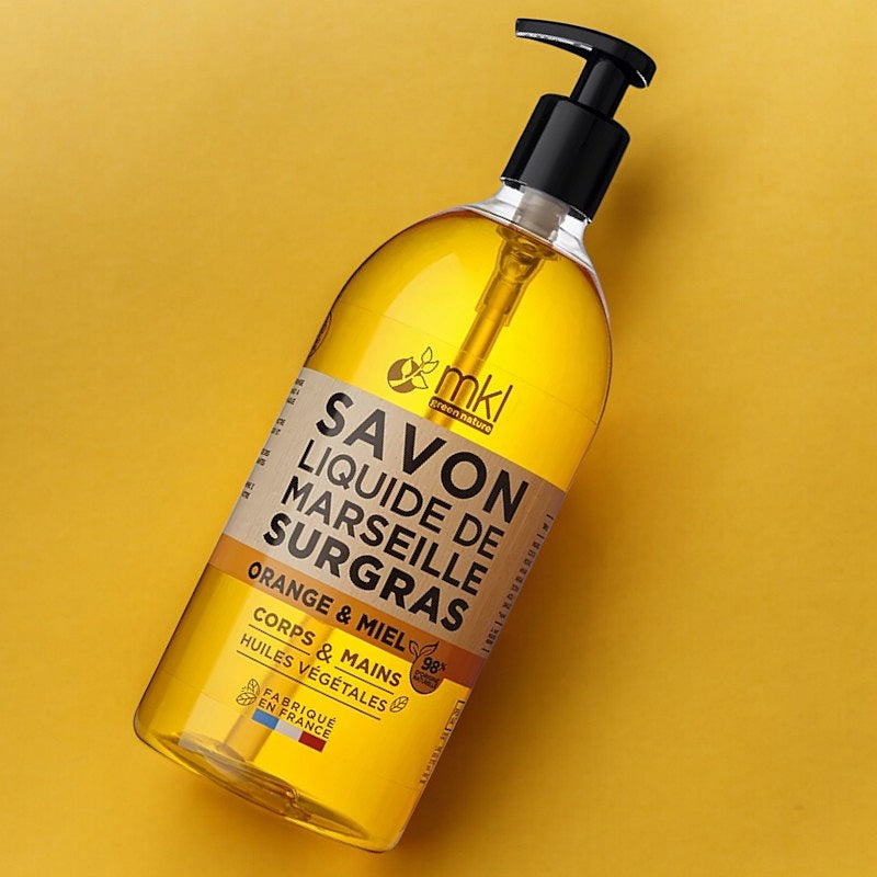 Savon liquide de Marseille orange & miel 1l
