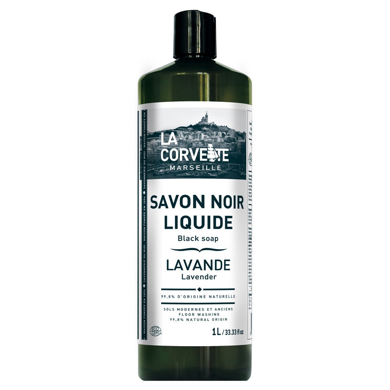 Flüssige Schwarze Seife Leinöl & Lavendel