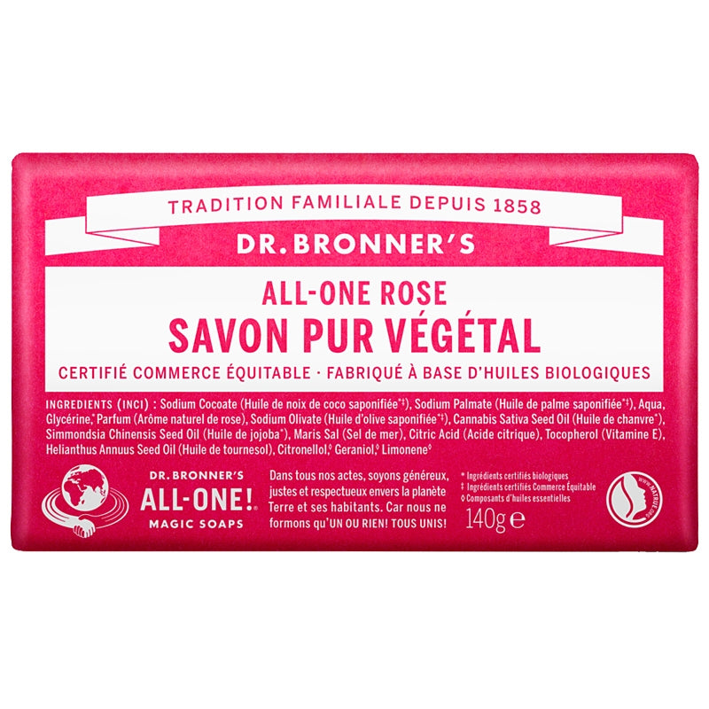 Dr. Bronner's - Savon pur BIO rose 140g