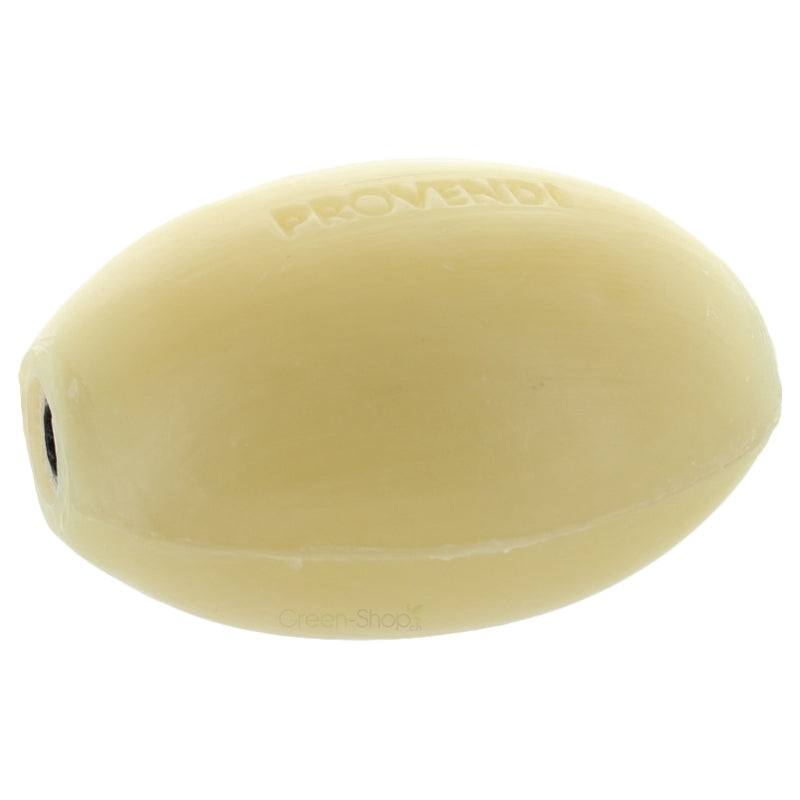 Savon rotatif blanc amande douce avec porte-savon chrome