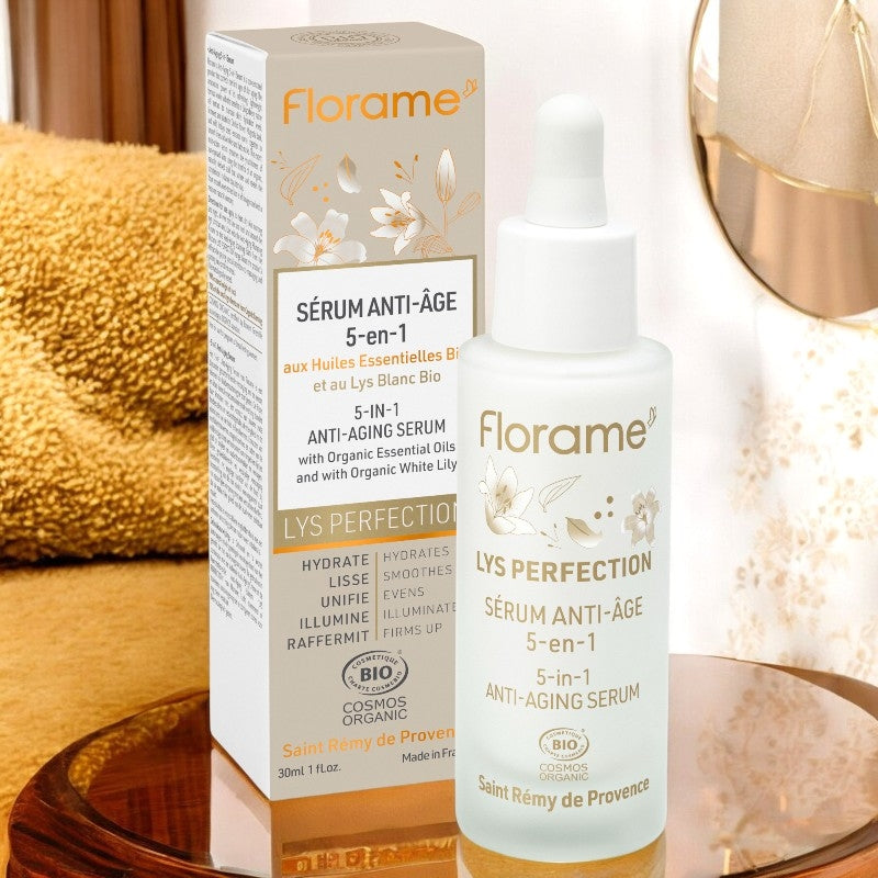 Florame - Sérum anti-âge 5 en 1 BIO lys blanc 30ml