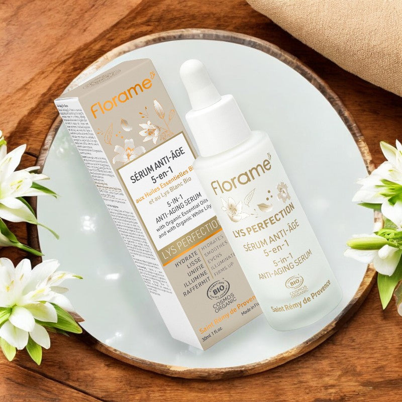 Florame - Sérum anti-âge 5 en 1 BIO lys blanc 30ml