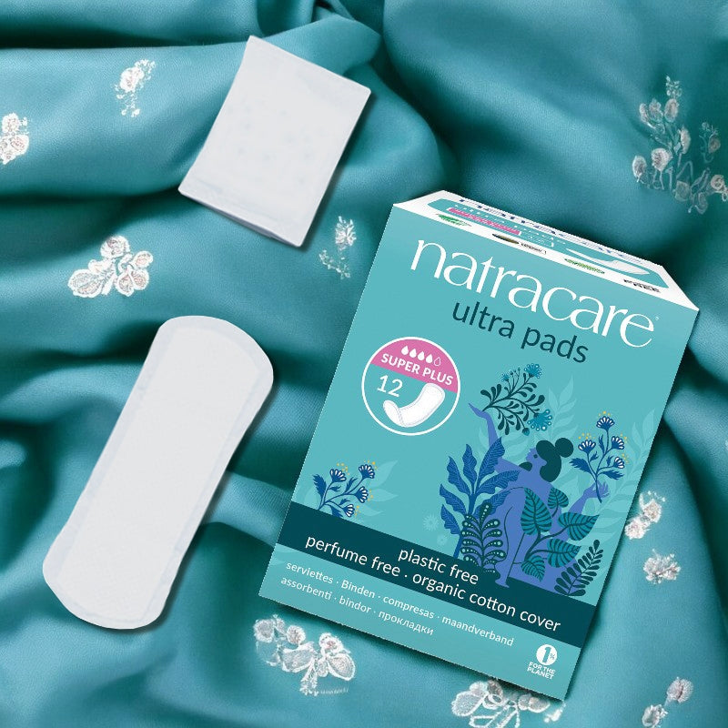 Serviettes hygiéniques bio Super plus sans ailettes flux fort Natracare - 12 pièces