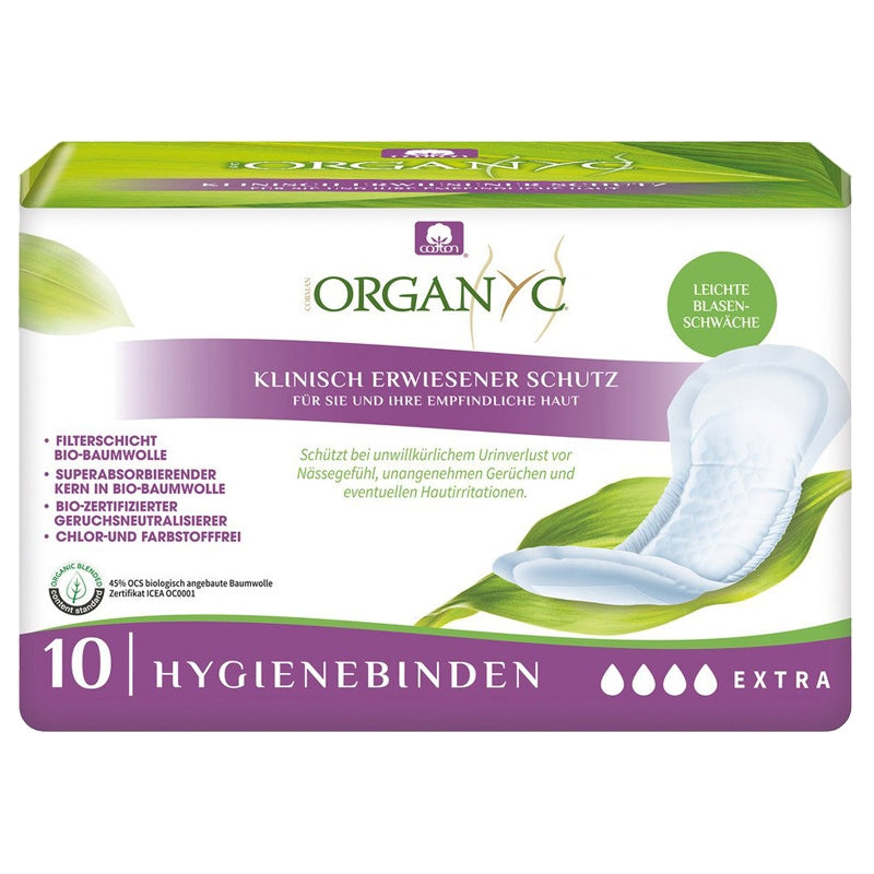 Inkontinenz-Binden Extra ECO starker Urinverlust Organyc - 10 Stück