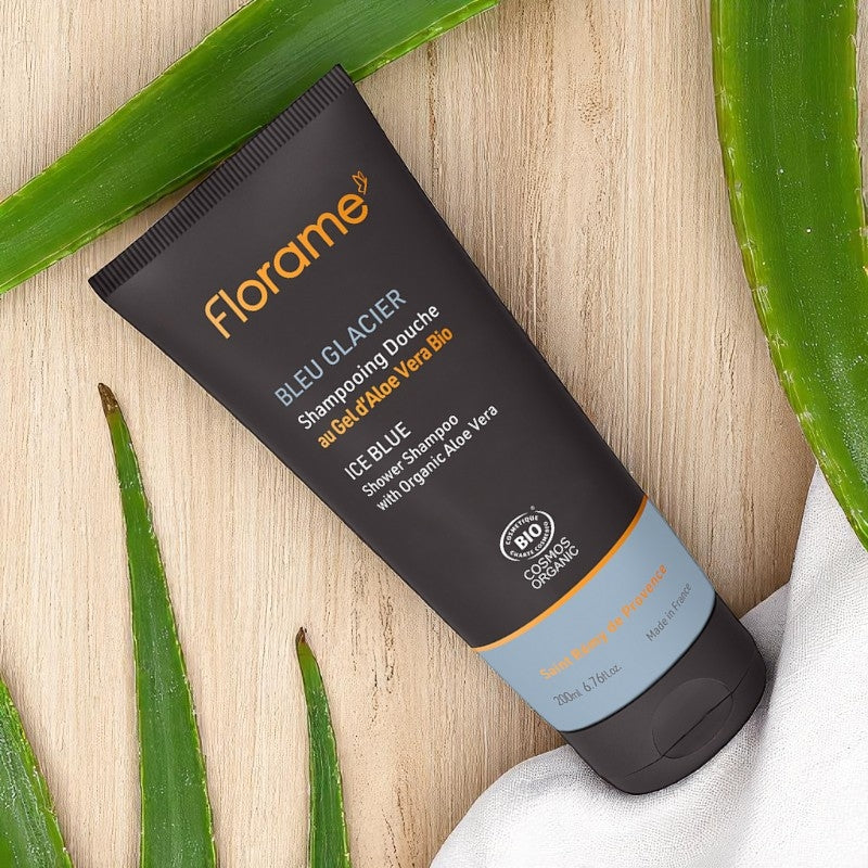 Florame - Duschgel & Shampoo für Männer Gletscherblau BIO 200ml