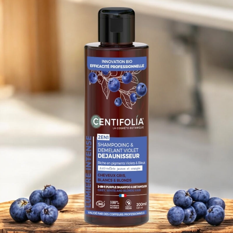 Centifolia - Violettes Shampoo & Spülung gegen Gelbstich Heidelbeere BIO 200ml