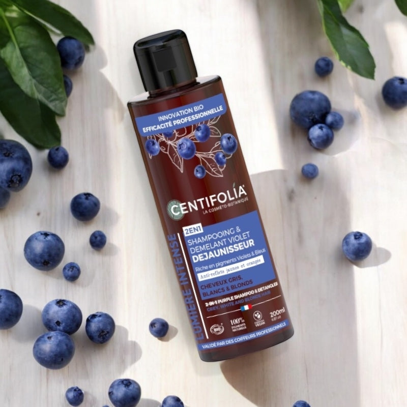 Centifolia - Violettes Shampoo & Spülung gegen Gelbstich Heidelbeere BIO 200ml
