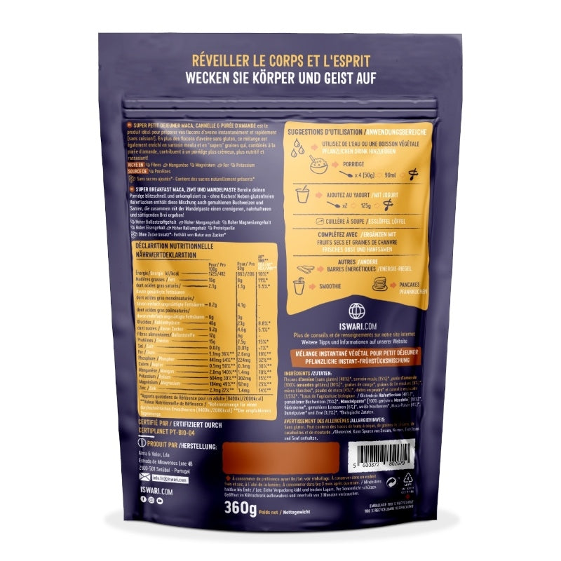 Iswari - Super-Frühstück mit Bio-Maca, Zimt und Mandeln - 360g 360g